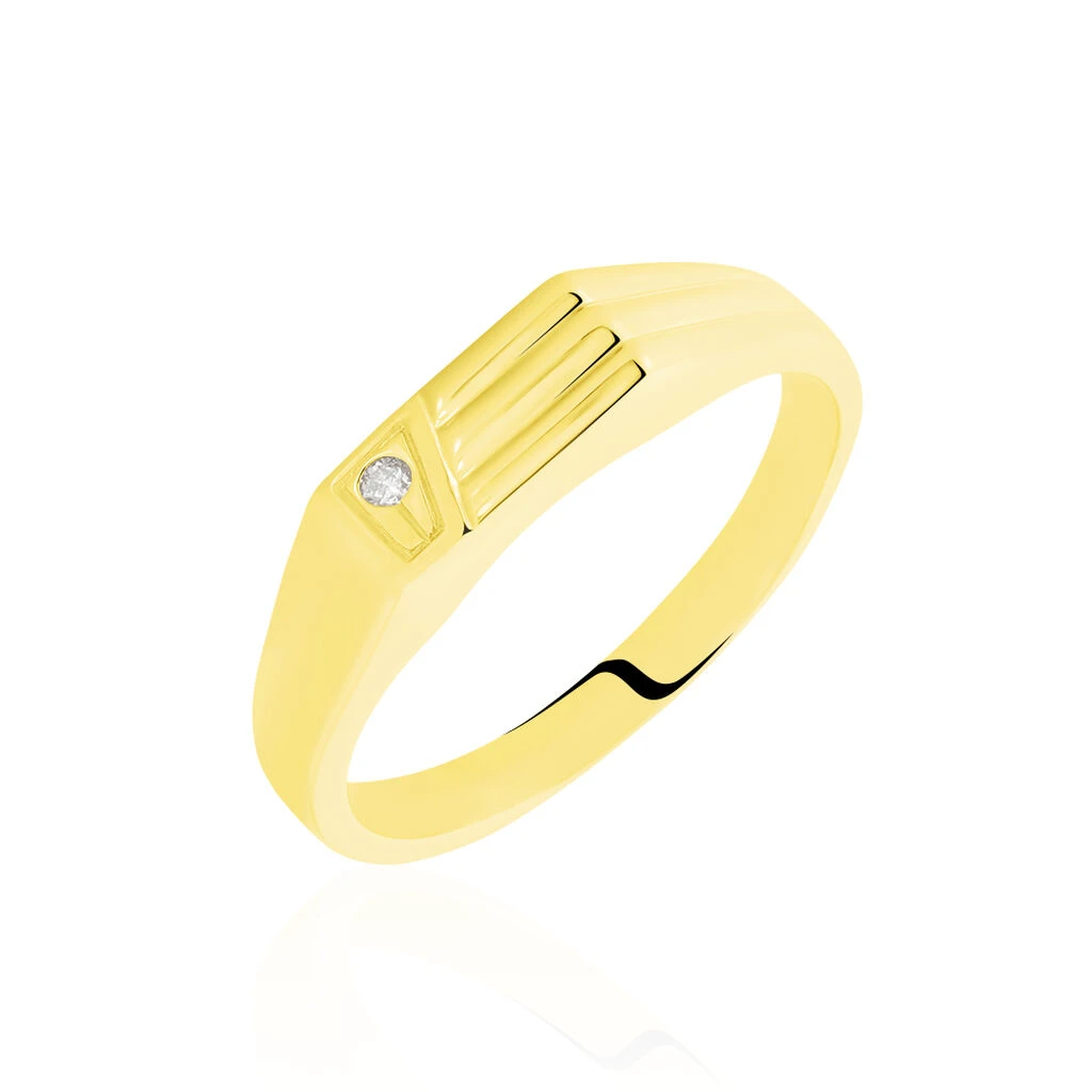Chevaliere Or Jaune Rectangle Diamant 3 Chevaliere Or Jaune Rectangle Diamant