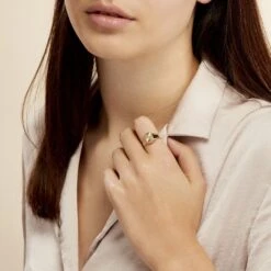 Chevalière Ovale Diamantee Soleil Or Jaune -Garmin Soldes B3HMJW0119 model0