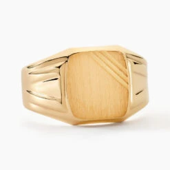 Chevalière Carree Diamantee Or Jaune