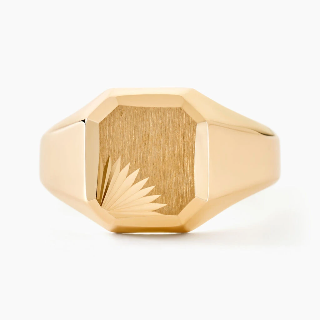 Chevalière Carree Diamantee Soleil Or Jaune 2 Chevalière Carree Diamantee Soleil Or Jaune