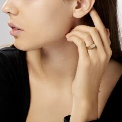 Chevalière Rectangle Or Jaune Oxyde De Zirconium -Garmin Soldes B3HMJZW005 model0