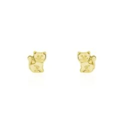 Boucles D'oreilles Puces Florenta Chat Or Jaune