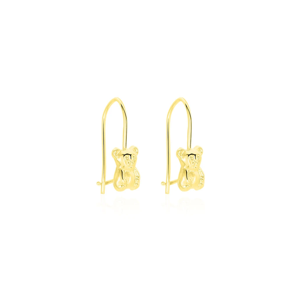 Boucles D'oreilles Pendantes Baptista Ours Or Jaune 3 Boucles D'oreilles Pendantes Baptista Ours Or Jaune