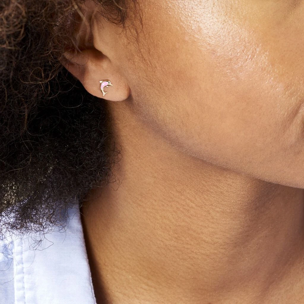 Boucles D'oreilles Puces Or Jaune Mael Smalto 6 Boucles D'oreilles Puces Or Jaune Mael Smalto – Image 4