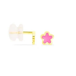 Boucles D'oreilles Puces Damia Fleur Or Jaune Nacre -Garmin Soldes B3OEJXS551 view1