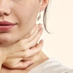 Boucles D'oreilles Pendantes Aube Or Bicolore Diamant -Garmin Soldes B3OF2DW132 model0