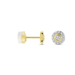 Boucles D'oreilles Puces Rosangela Or Bicolore Diamant Blanc -Garmin Soldes B3OF2DW218 view1