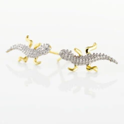 Boucles D'oreilles Puces Azzedine Salamandre Or Bicolore -Garmin Soldes B3OF2W0058 view2