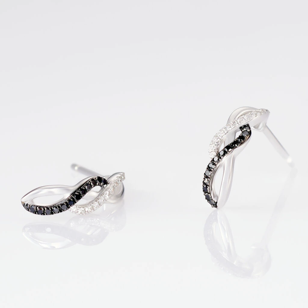 Boucles D'oreilles Puces Callune Or Blanc Diamant 5 Boucles D'oreilles Puces Callune Or Blanc Diamant – Image 3