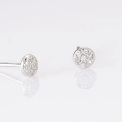 Boucles D'oreilles Puces Teani Or Blanc Diamant -Garmin Soldes B3OFBDW036 view2