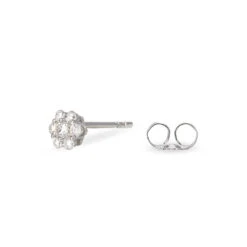Boucles D'oreilles Puces Magnolia Or Blanc Diamant -Garmin Soldes B3OFBDW048 view2