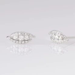 Boucles D'oreilles Puces Eternite Or Blanc Diamant -Garmin Soldes B3OFBDW129 view2