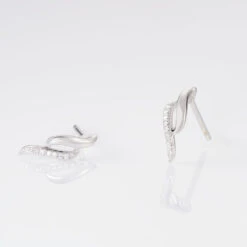 Boucles D'oreilles Puces Callum Or Blanc Diamant -Garmin Soldes B3OFBDW238 view2