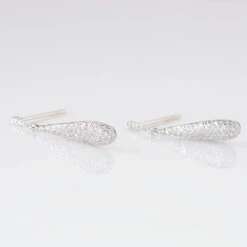 Boucles D'oreilles Puces Celine Or Blanc Diamant -Garmin Soldes B3OFBDW339 view2