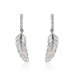 Boucles D'oreilles Puces Or Blanc Diamant