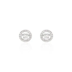 Boucles D'oreilles Puces Domitia Or Blanc Diamant