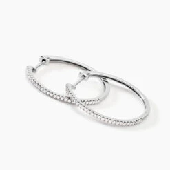 Créoles Aryanna Rondes Or Blanc Diamant -Garmin Soldes B3OFBDW719 view1