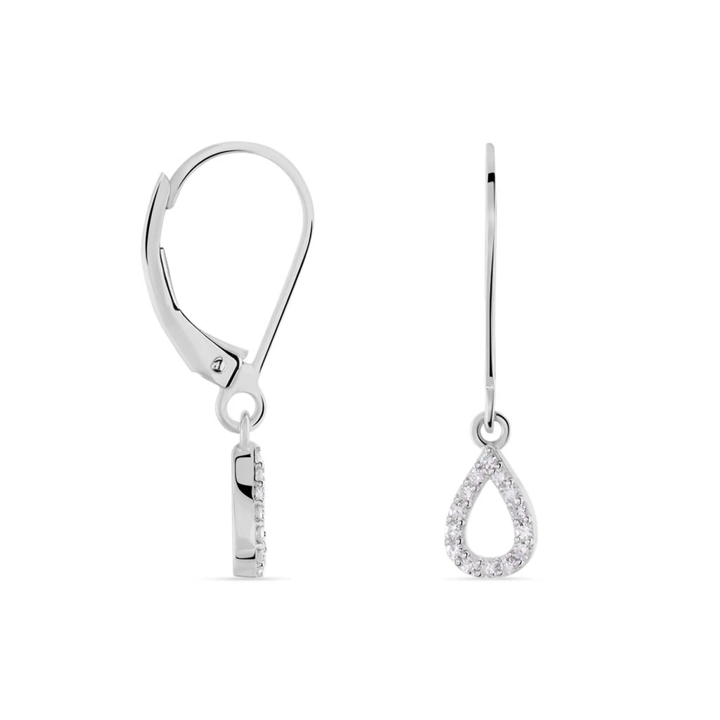 Boucles D'oreilles Pendantes Ursela Or Blanc Diamant 4 Boucles D'oreilles Pendantes Ursela Or Blanc Diamant – Image 2