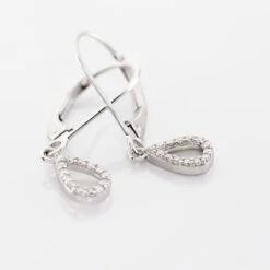 Boucles D'oreilles Pendantes Ursela Or Blanc Diamant 8 Boucles D'oreilles Pendantes Ursela Or Blanc Diamant -Garmin Soldes B3OFBDW779 view2