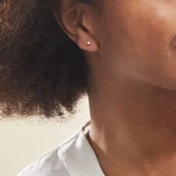 Boucles D'oreilles Puces Victoria Or Blanc Diamant -Garmin Soldes B3OFBDW803 model0