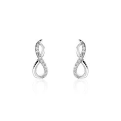 Boucles D'oreilles Puces Osanna Or Blanc Diamants