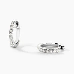 Créoles Or Blanc Aryana Diamants