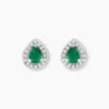 Boucles D'oreilles Puces Elheme Or Blanc Emeraude Et Diamant -Garmin Soldes B3OFBEV025 master