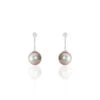 Boucles D'oreilles Pendantes Semi-ronde Or Blanc Perle De Tahiti