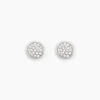 Boucles D'oreilles Puces Or Blanc Strass