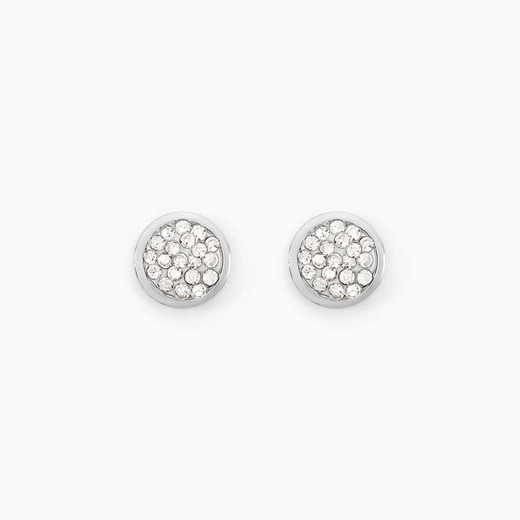 Boucles D'oreilles Puces Or Blanc Strass 3 Boucles D'oreilles Puces Or Blanc Strass
