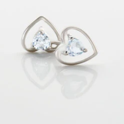 Boucles D'oreilles Puces Luann Or Blanc Topaze -Garmin Soldes B3OFBTB004 view2