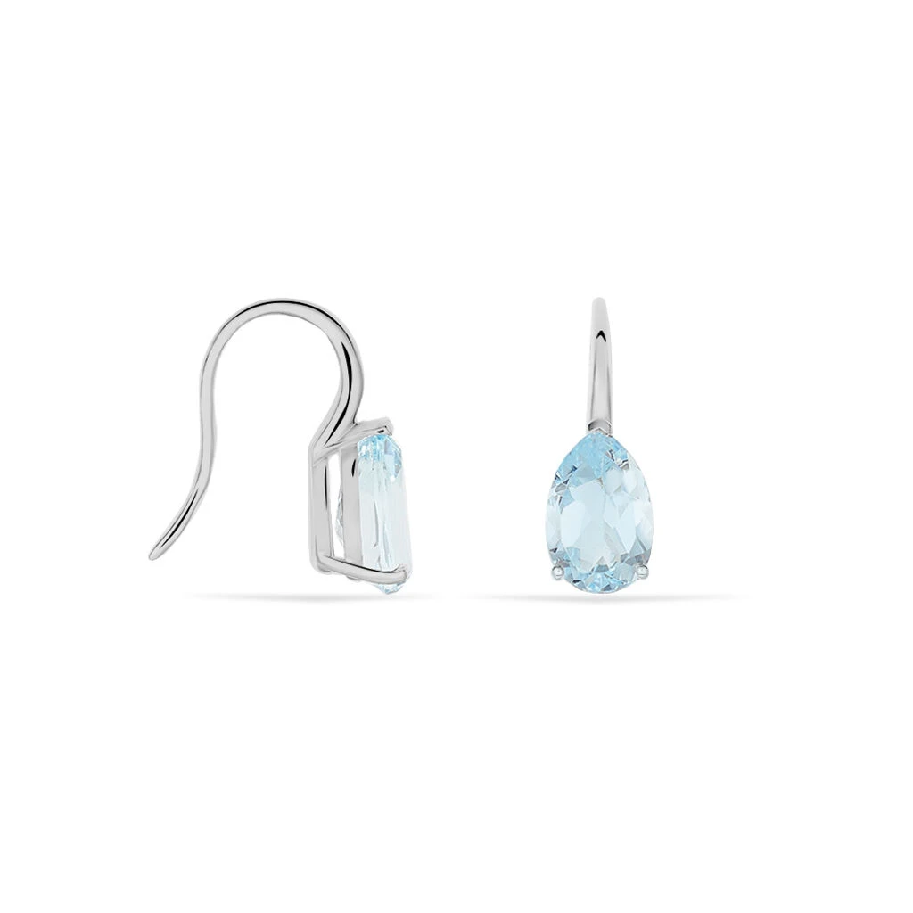 Boucles D'oreilles Puces Anesa Or Blanc Topaze 4 Boucles D'oreilles Puces Anesa Or Blanc Topaze – Image 2