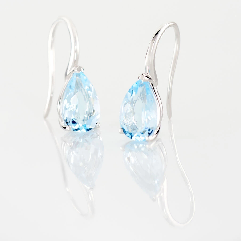 Boucles D'oreilles Puces Anesa Or Blanc Topaze 5 Boucles D'oreilles Puces Anesa Or Blanc Topaze – Image 3