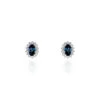 Boucles D'oreilles Or Blanc Quintilla Topazes London Blue Et Oxydes