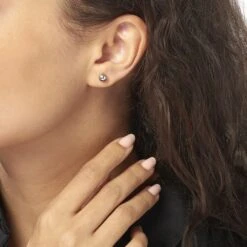 Boucles D'oreilles Puces Fidelia Boule Or Blanc -Garmin Soldes B3OFBW0232 model0