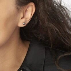 Boucles D'oreilles Puces Fidelia Boule Or Blanc -Garmin Soldes B3OFBW0232 model1