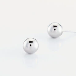 Boucles D'oreilles Puces Fidelia Boule Or Blanc -Garmin Soldes B3OFBW0232 view2