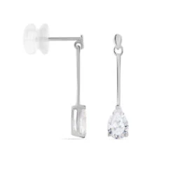 Boucles D'oreilles Pendantes Goutte Or Blanc Oxyde De Zirconium 8 Boucles D'oreilles Pendantes Goutte Or Blanc Oxyde De Zirconium -Garmin Soldes B3OFBZW021 view1