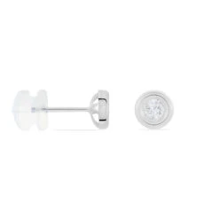 Boucles D'oreilles Puces Eden Serti Pneu Or Blanc Oxyde De Zirconium -Garmin Soldes B3OFBZW037 view1