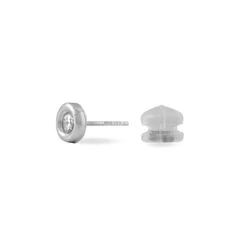 Boucles D'oreilles Puces Eden Serti Pneu Or Blanc Oxyde De Zirconium -Garmin Soldes B3OFBZW037 view2
