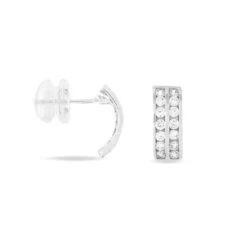 Créoles Jacobee Rondes Or Blanc Oxyde De Zirconium -Garmin Soldes B3OFBZW129 view2