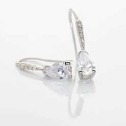 Boucles D'oreilles Pendantes Adib Or Blanc Oxyde De Zirconium -Garmin Soldes B3OFBZW150 view2