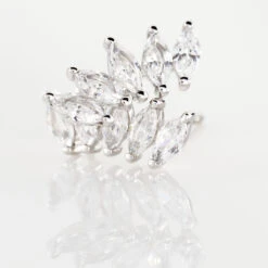 Bijoux D'oreilles Edma Or Blanc Oxyde De Zirconium -Garmin Soldes B3OFBZW327 view2