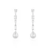 Boucles D'oreilles Pendantes Candia Or Blanc Oxyde De Zirconium