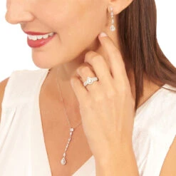 Boucles D'oreilles Pendantes Candia Or Blanc Oxyde De Zirconium -Garmin Soldes B3OFBZW539 model1