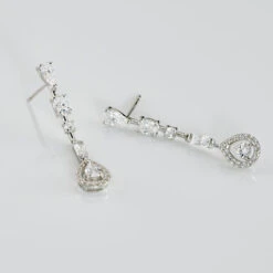 Boucles D'oreilles Pendantes Candia Or Blanc Oxyde De Zirconium -Garmin Soldes B3OFBZW539 view2