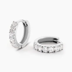 Créoles Andgelina Rondes Or Blanc Oxyde De Zirconium