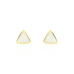 Boucles D'oreilles Puces Juliete Or Jaune Aigue Marine