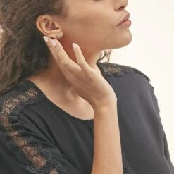 Boucles D'oreilles Puces Juliete Or Jaune Aigue Marine -Garmin Soldes B3OFJAB004 model0