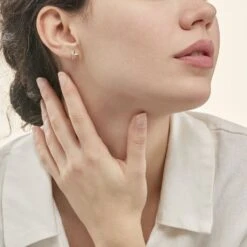 Boucles D'oreilles Puces Volute Or Jaune Diamant -Garmin Soldes B3OFJDW025 model0